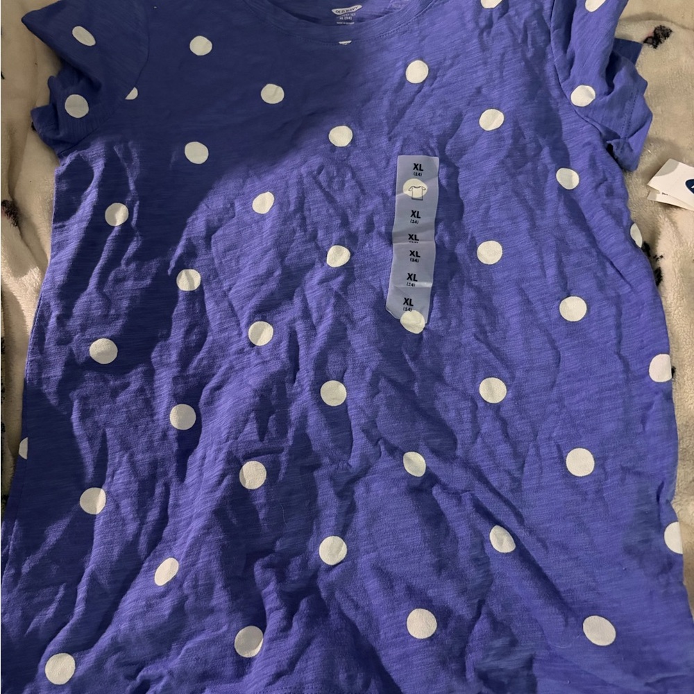 Old Navy Blue Polka Dot Kids Tee